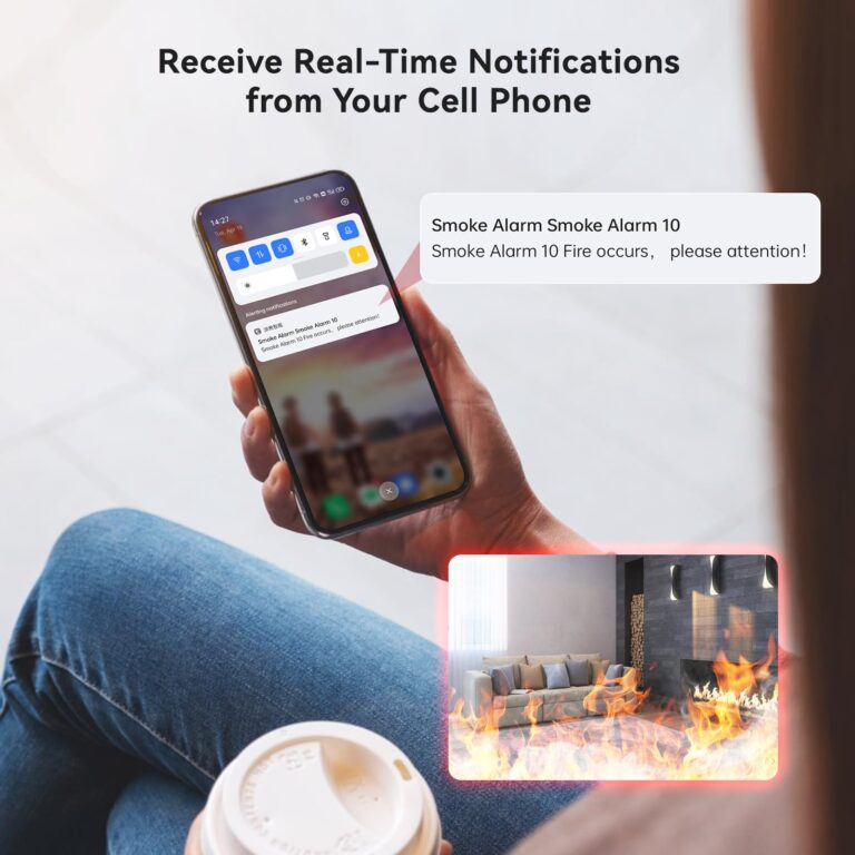 Siterlink Smart Smoke and Carbon Monoxide Detector Combo with Digital Display, 2 in 1 WiFi Fire and CO Alarm Detector, Replaceable Battery, Real-Time Notification, UL217 UL2034, 5 Pack - Image 8