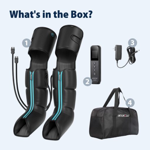 CINCOM Leg Massager with Heat and Compression, Leg Massager for Circulation and Pain Relief FSA HSA, 3 in 1 Air Compression Boots for Leg Calf & Foot Recovery Edema Relief, Gifts - Image 2