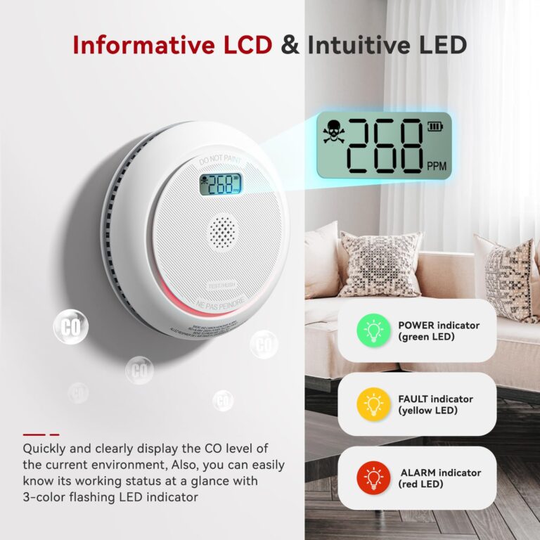 Siterlink Smart Smoke and Carbon Monoxide Detector Combo with Digital Display, 2 in 1 WiFi Fire and CO Alarm Detector, Replaceable Battery, Real-Time Notification, UL217 UL2034, 5 Pack - Image 7
