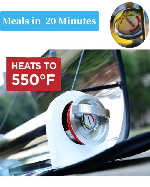MrMapMax Solar Oven Portable Oven-4.5L Large Capacity Solar Cooker Outdoor Oven Camping Stove with Thermometer For 2-3 People Backpacking Hiking Family Party - Image 6