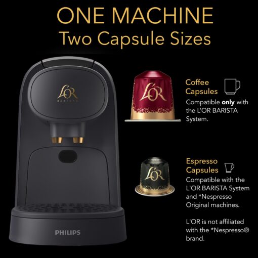L'OR Barista System Coffee and Espresso Machine Combo with Frother, Matte Black - Image 7