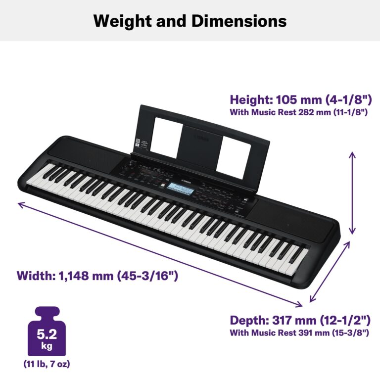 Yamaha PSR-EW320 76 Touch Sensitive Key Portable Keyboard for Beginners with Music Rest, Power Adapter - Image 4
