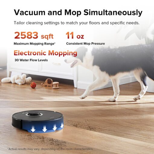 roborock Q7 Max Robot Vacuum and Mop, 30-Level Adjustable Water Flow, 4200Pa Suction, PreciSense LiDAR Navigation, No-Go Zone, No-Mop Zone, 3D Mapping, App & Voice Control, Ideal for Pet Hair - Image 8