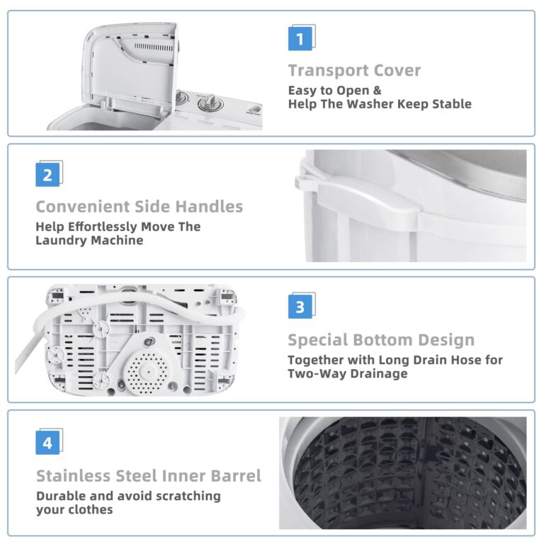 Giantex GT-US61100-FPGR Portable Washers, White & Gray - Image 8