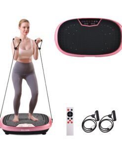 EILISON FIRMHOLD Handle Vibration Plate Exercise Machine for Lymphatic Drainage- Full Body Vibration Platform for Weight Loss, 350lbs Vibration Plate for Beginners & Recovery (Fitpro Pink)