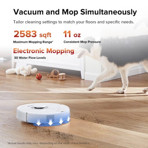 roborock Q7 Max Robot Vacuum and Mop Combo, 30-Level Water Flow Control, 4200Pa Suction, PreciSense LiDAR Navigation, No-Go Zone, No-Mop Zone, App & Voice Control, Ideal for Pet Hair - Image 8