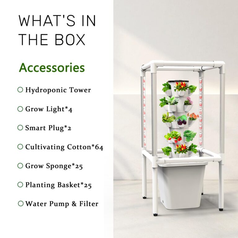 Sjzx Hydroponics Growing System Kit with Grow Lights |25-Plant Hydroponic Tower | Home Indoor Gardening Herbs, Fruits and Vegetables | Indoor Hydroponics Tower System Kit - Image 5