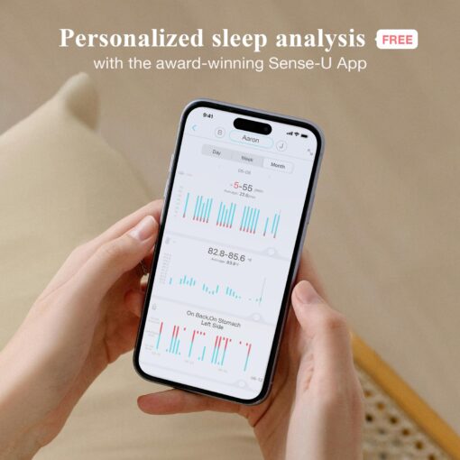 Sense-U Smart Baby Monitor Pro(Long Range)+2K PTZ Camera: Track Abdominal Movement with Arousal Vibration, Rollover, Feeling Temp, 2K Video, Background Sound & Motion Detection, No Monthly Fee - Image 3