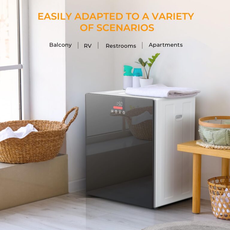 Euhomy Portable Dryer for apartments,Clothes Dryer with 4 Modes,1.5cu.ft Compact Dryer,Load Capacity 5.5lbs,LCD Panel Control,Black&White - Image 2