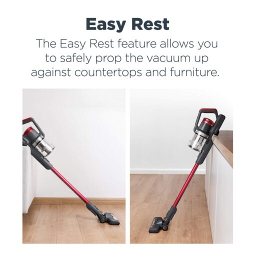 Eureka Lightweight Cordless Stick Vacuum Cleaner Convenient for Hard Floors, Rechargeable Handheld Vacuum Cleaner Portable with Powerful Motor Efficient Suction, RapidClean Pro NEC186, Rose Red - Image 6