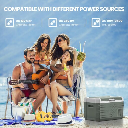 Alpicool Car Refrigerator 12 Volt Refrigerator 28 Quart Portable Freezer 12V Car Fridge Portable Fridge Freezer 12/24V DC 110~240 Volt AC for Truck RV Camper SUV Electric Cooler for Camping -4℉-68℉ - Image 6