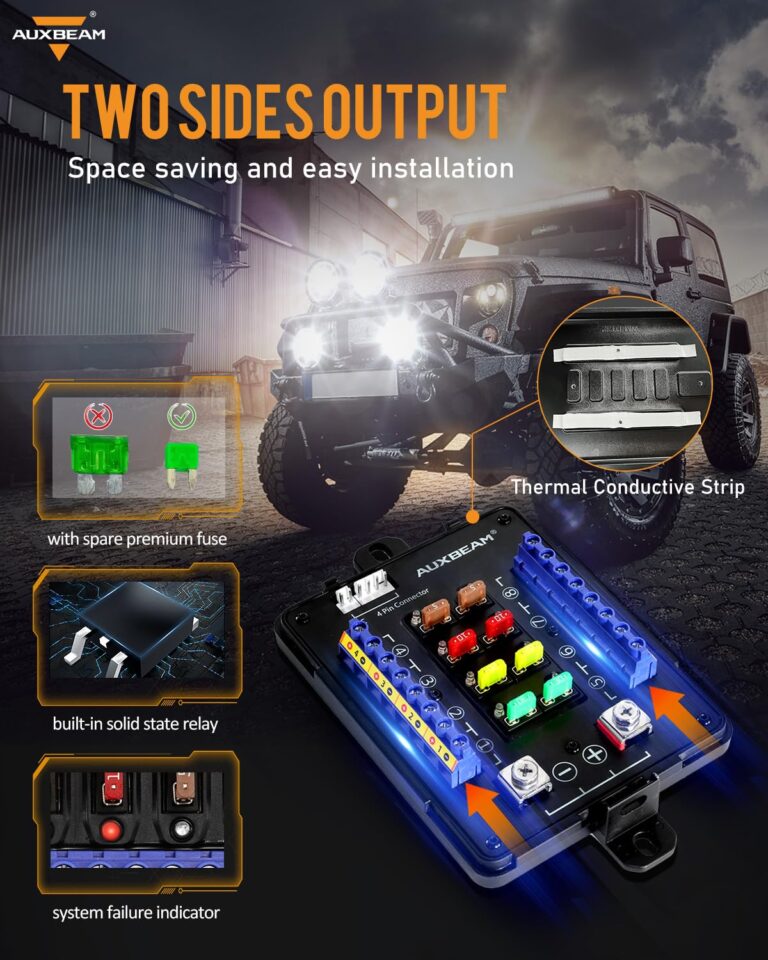 Auxbeam RGB Bluetooth 8 Gang Switch Panel AR-820 Toggle Momentary Pulsed Switch Pod for Truck UTV Offroad Boat Auxiliary LED Light Controller with Circuit Relay System Box Waterproof, 2-Year Warranty - Image 8