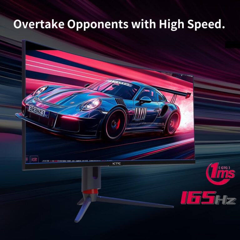KTC 34'' Curved Ultrawide Gaming Monitor, 21:9, 3440x1440p 165Hz 1ms, 1500R Curved Monitor, Freesync G-sync, Picture by Picture,PIP, Height/Tilt/Swivel/Pivot - Image 8