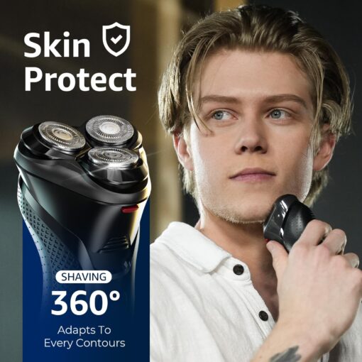 rategist Cordless Electric Razor for Men: 3-in-1 Shaver for Beard/Nose/Sideburns - IPX7 Waterproof Travel Kit - Turbo Speed & Precision Blades - Image 3