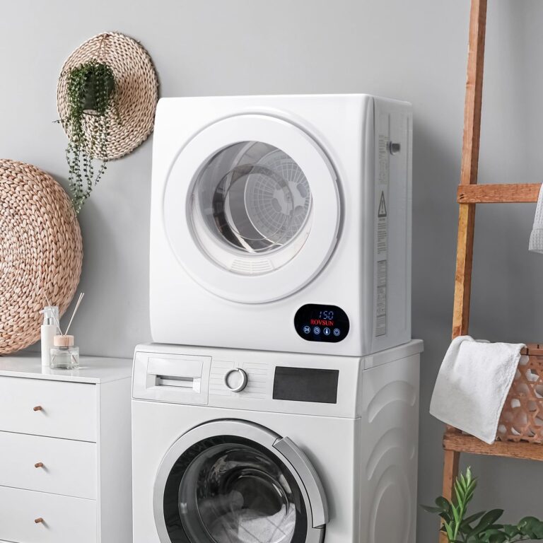 Bonnlo Portable Clothes Dryer, Front Load Electric Dryers Machine, Compact Laundry Dryers with Stainless Steel Tub, for Home, Apartment, Dorm, White (LCD Touch Control) - Image 3