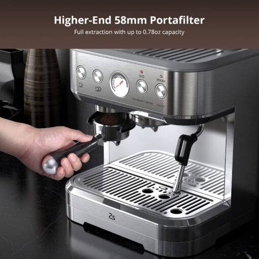 Takywep Professional Espresso Machine with Built-In Grinder and Milk Frother, 15 Bar Cappuccino and Latte Maker, Gift for Coffee Enthusiasts, Mom, Dad - Image 8