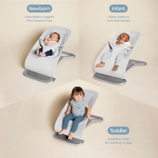 Ergobaby Evolve 3-in-1 Bouncer, Adjustable Multi Position Baby Bouncer Seat, Fits Newborn to Toddler, Oxford Blue - Image 8