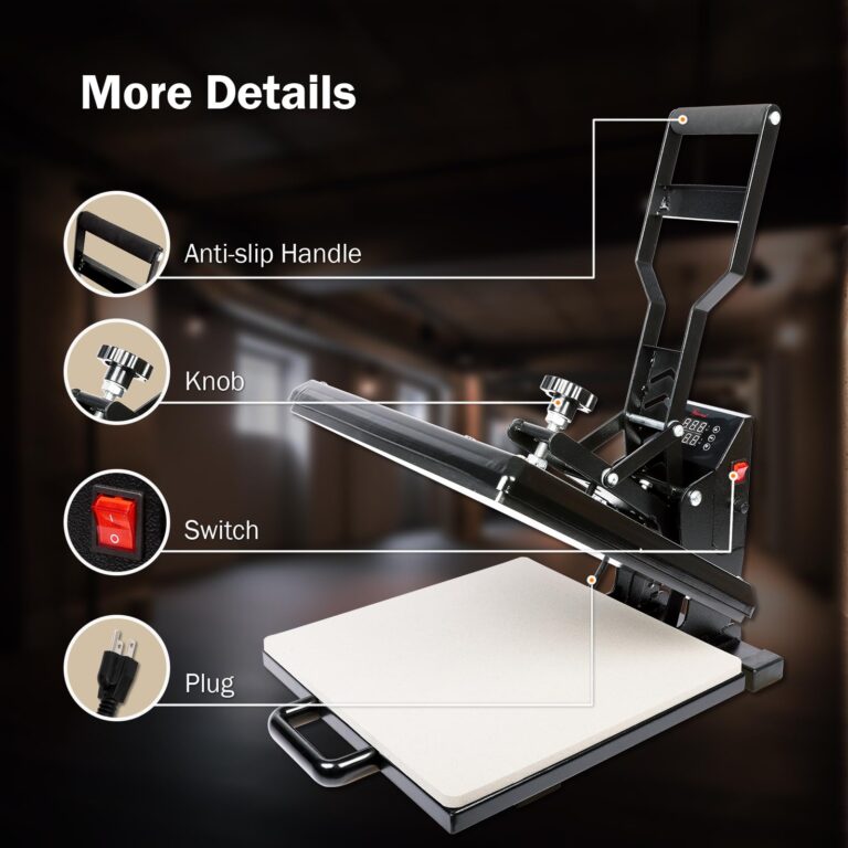 PowerPress Industrial-Quality Digital Sublimation Heat Press Machine for T Shirt, 15x15 Inch, Black - Image 6