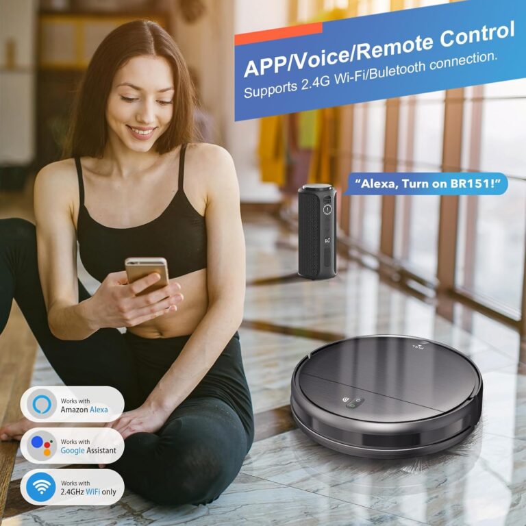 MAMNV Robot Vacuum and Mop Combo, WiFi/App, Robotic Vacuum Cleaner with Schedule, 2 in 1 Mopping Robot Vacuum with Watertank and Dustbin, Self-Charging, Slim, Ideal for Hard Floor, Pet Hair, Carpet - Image 6