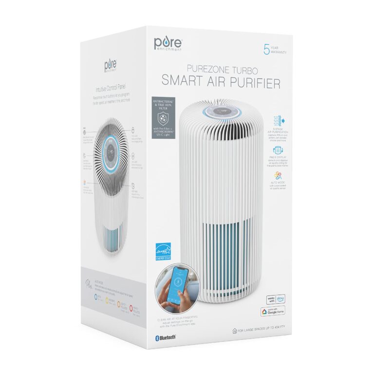 Pure Enrichment PureZone Turbo Smart Air Purifier for Large Rooms (1050 sq. ft. in 30 min.) - Energy Star Rated, 5 Stage Filtration, Smartphone Compatible, Traps Germs, Smoke, & Dust (White) - Image 2