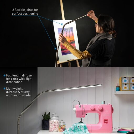 daylight Company Slimline 3 Floor Lamp-LED-80 CRI-Eye Care-4 Brightness Levels, 3,000 LUX at 30 cm, 1,065 LUMENS-4 Step DIMMER Mode, White - Image 5