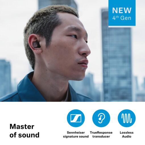 Sennheiser MOMENTUM True Wireless 4 Smart Earbuds with Bluetooth 5.4, Crystal-Clear Sound, Comfortable Design, 30-Hour Battery Life, Adaptive ANC, LE Audio and Auracast - Black Copper - Image 7