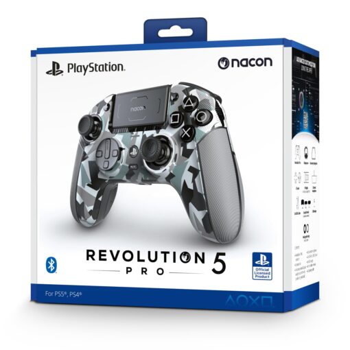 Nacon Revolution 5 Pro Officially Licensed PlayStation Wireless Gaming Controller for PS5 / PS4 / PC - Hall Effect, Trigger Stops, Mappable Buttons, Bluetooth Audio - Arctic Camo - Image 6