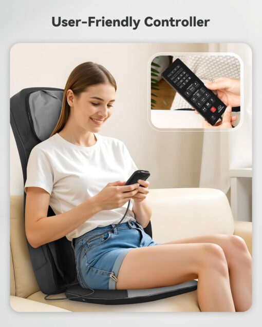 Snailax Shiatsu Neck and Back Massager with Heat, Upgraded Massage Chiar Pad with Compression, Vibration, Chair Seat Massager for Home, Office, Gifts for Men, Women - Image 3