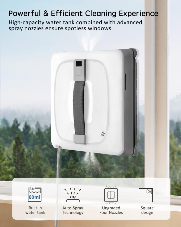 Yoolax Window Cleaning Robot 2.0, Intelligent Robot Window Cleaner with Dual Cross Water Spray Technology, Ungraded 6 Cleaning Paths, Edge Detection System, App & Remote Control, White - Image 6
