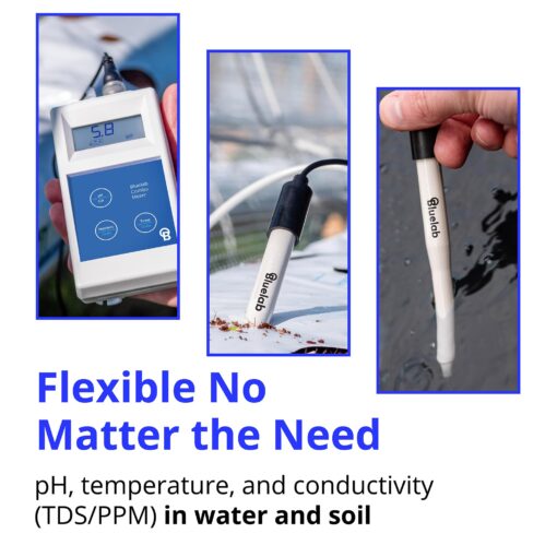 Bluelab METCOMPLUS Combo Meter Plus for pH, Temperature, and Conductivity in Water and Soil with Easy Calibration, Digital Nutrient (TDS/PPM) Testing Kit for Hydroponic System & Growing Indoor Plants - Image 7