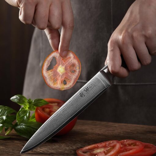Wakoli Damascus Kitchen Knife Set, 4 Pieces Professional Chef Knife Set made from 67 Layers of Damascus Steel with VG10 Core, Knives Set for Kitchen with Pakkawood Handles in Gift Box (EDIB 4-pcs) - Image 5
