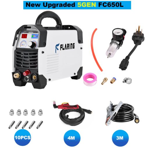 FLARING Plasma Cutter,65Amp Non-Touch Pilot Arc Plasma Cutter Machine 120V/240V Dual Voltage Plasma Cutters,1/2"(12.7mm) Clean Cut 4/5"(20mm) Severance Cut with Consumable Set Update 5th FC650DL - Image 4