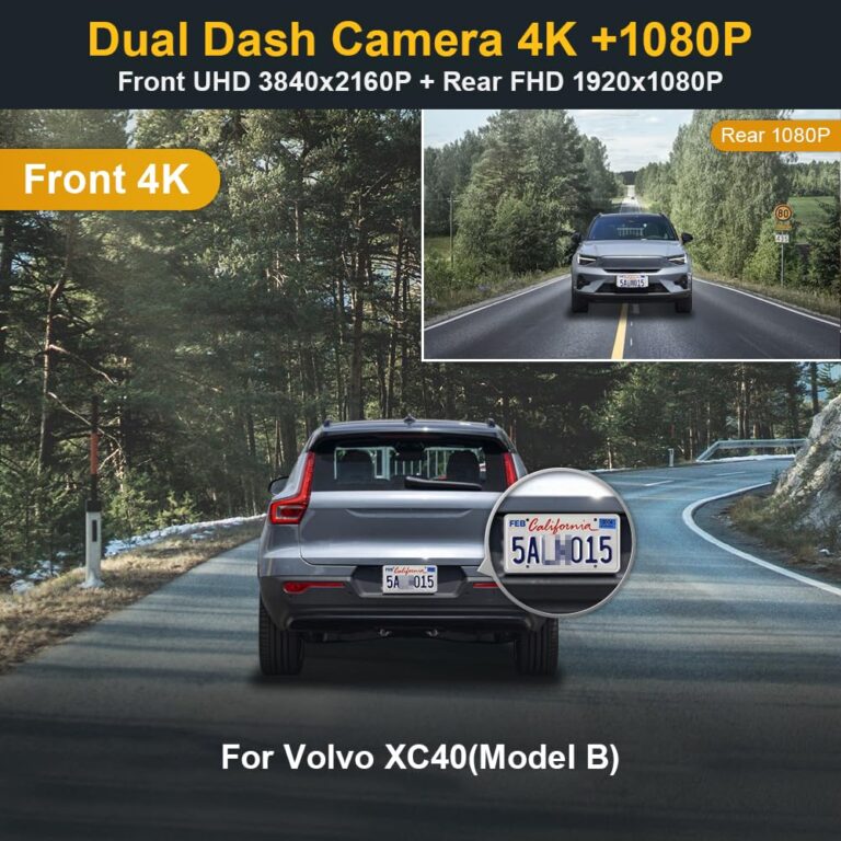 Fitcamx Front 4K+Rear 1080P Dash Cam Adapts for Volvo XC40 & XC40 Recharge B4 B5 T4 T5 P8 (Model B), OEM Look, Dual HD Video, Built-in WiFi & APP, Loop Recording, G-Sensor, Easy to Use, 128GB Card - Image 8