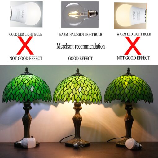 WERFACTORY Tiffany Lamp Floor Green Wisteria Stained Glass Arched Lamp 12X18X64 Inches Gooseneck Adjustable Corner Standing Reading Light Decor Bedroom Living Room S523 Series - Image 3