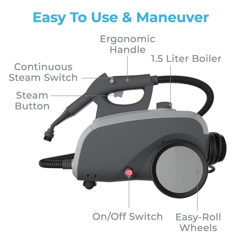 Pure Enrichment PureClean Steam Cleaner with 17 Accessories, Multi-Purpose Household Rolling Steamer for Chemical-Free Deep Cleaning of Floors, Upholstery, Windows, Grout, Grills, Cars, and More - Image 6