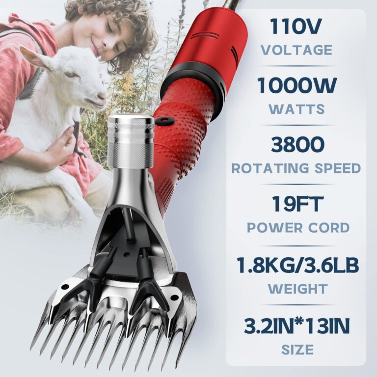 Dragro 1000W Electric Sheep Shears, Professional Sheep Clippers, Animal Grooming Clippers for Horse Alpacas Goats, Farm Livestock Shearing Machine-Grooming Kit Animal Hair Cutting - Image 4