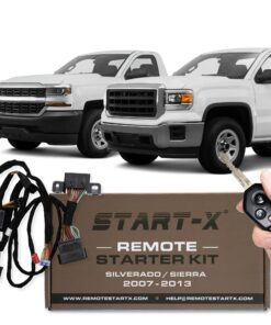 Start-X Remote Starter Kit for Chevy Silverado/GMC Sierra (2007-2013) | Key Blade Start Engine | Plug n Play | 2007 2008 2009 2010 2011 2012 2013