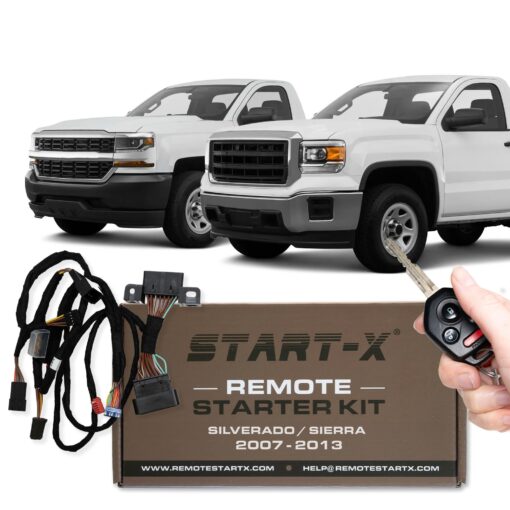 Start-X Remote Starter Kit for Chevy Silverado/GMC Sierra (2007-2013) | Key Blade Start Engine | Plug n Play | 2007 2008 2009 2010 2011 2012 2013