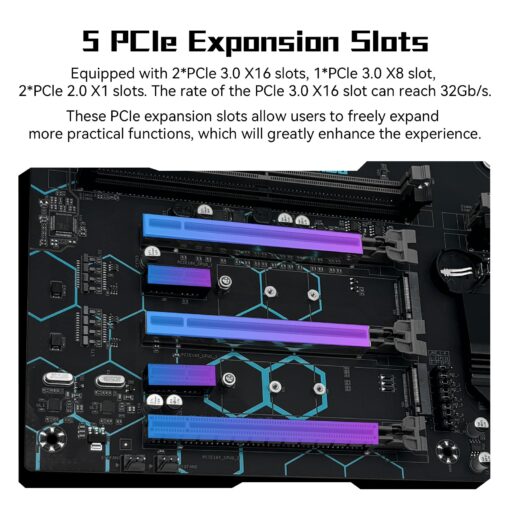 SHANGZHAOYUAN X99 Dual CPU Motherboard Intel LGA 2011-V3 Motherboard for Xeon E5 V3/V4 Series Processor (E-ATX, DDR4 Max 256GB, PCIe 3.0, NVME/NGFF M.2, SATA 6Gbps, USB 3.0, Gigabit LAN) - Image 6