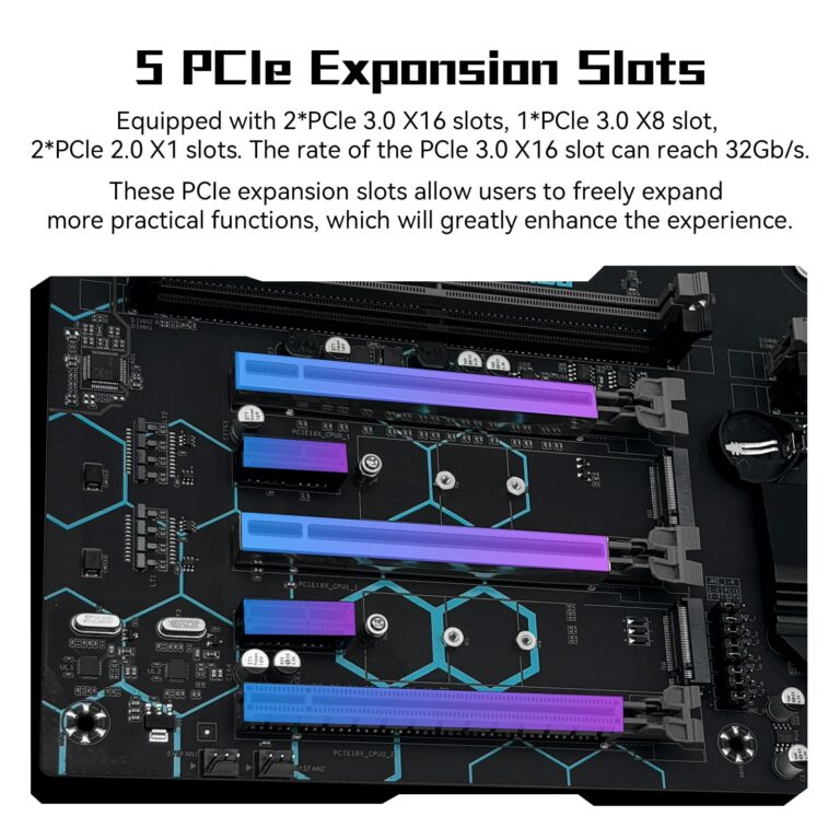 SHANGZHAOYUAN X99 Dual CPU Motherboard Intel LGA 2011-V3 Motherboard for Xeon E5 V3/V4 Series Processor (E-ATX, DDR4 Max 256GB, PCIe 3.0, NVME/NGFF M.2, SATA 6Gbps, USB 3.0, Gigabit LAN) - Image 6