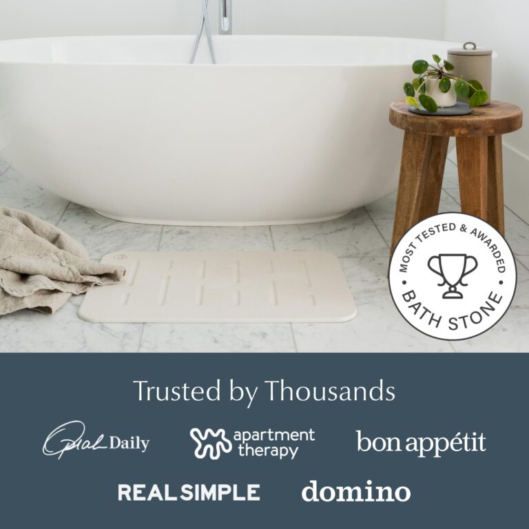 Dorai Home Bath Stone Mat 23.6"x15.4" (2-Pack) – Quick-Dry, Non-Slip Diatomite Stone Bath Mat, Rain Sandstone - Image 5