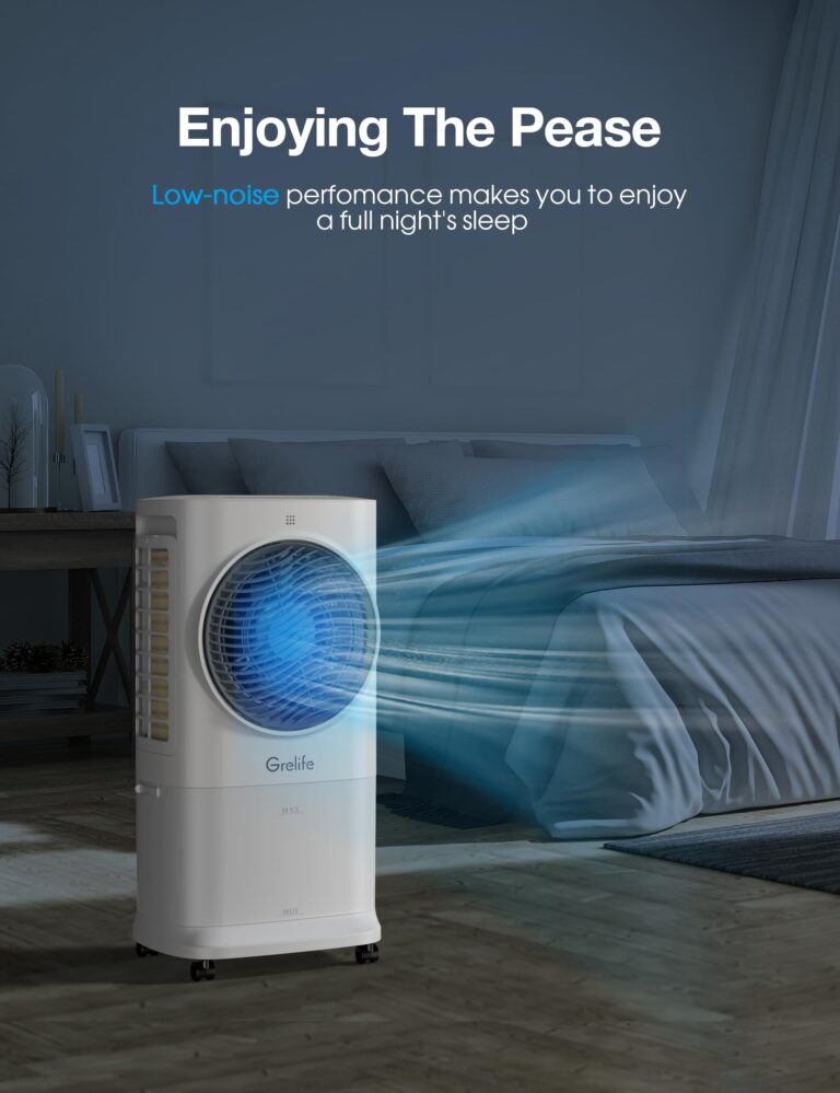 Grelife Portable Evaporative Air Cooler, 3-IN-1 Air Cooler Cooling Fan with Remote Control, 8H Timer, 4 Ice Packs, 6.5L Water Tank, 3 Modes, 3 Speeds, Personal Swamp Cooler for Bedroom - Image 2