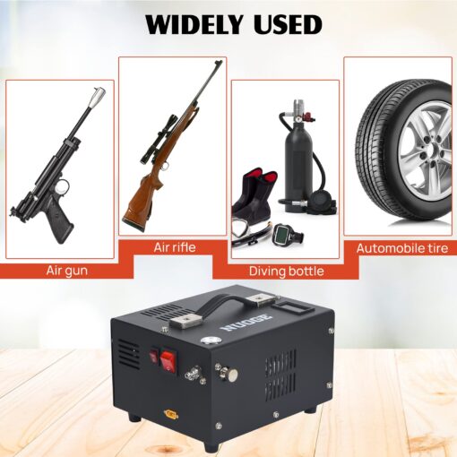 NUOGE Pcp Air Compressor 4500Psi 30Mpa Powered by Car 12V Dc or Home 110V Ac W/Converter Paintball/Scuba Tank Compressor Pump - Image 4