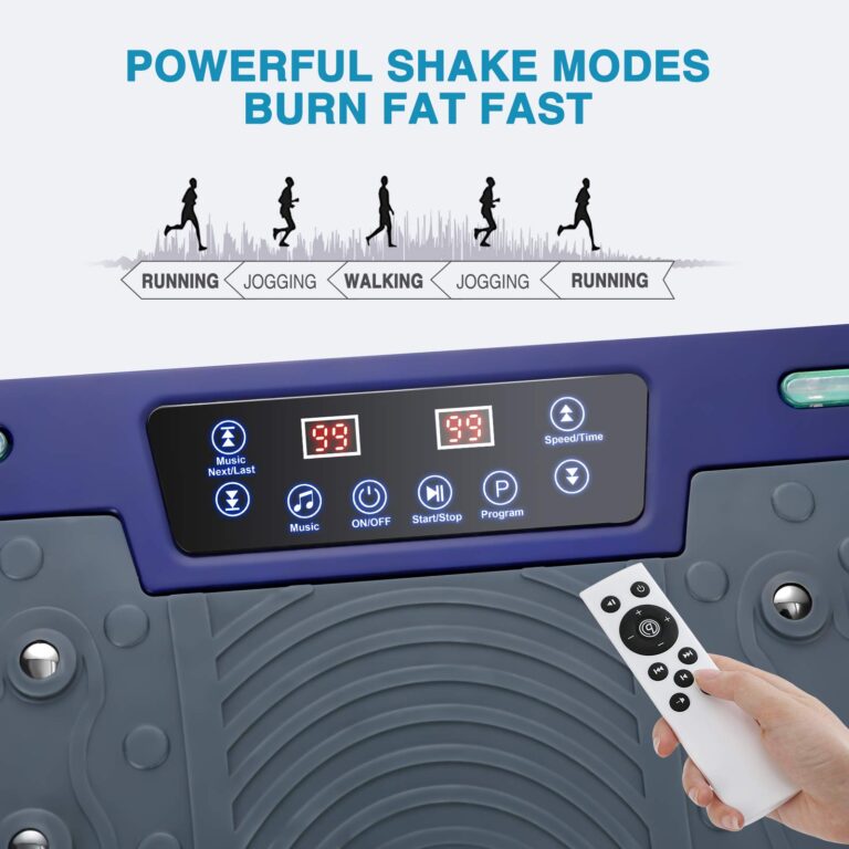 Natini Vibration Plate Exercise Machine - Whole Body Workout Vibration Platform Lymphatic Drainage Machine for Weight Loss Home Fitness w/Pilates Bar + Resistance Bands + Muscle Roller Stick + Remote - Image 5