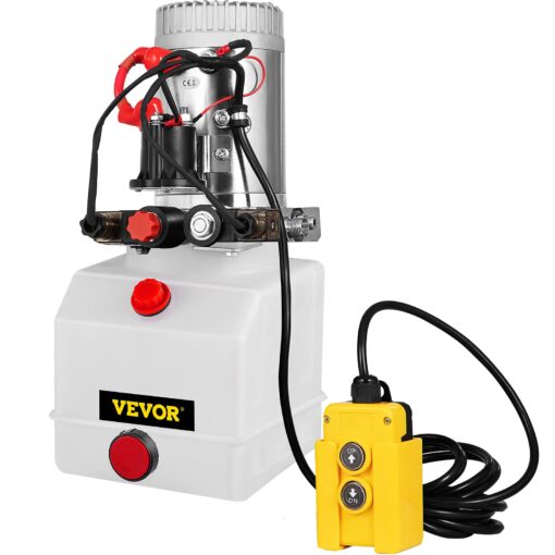 Vevor Hydraulic Pump 3 Quart Hydraulic Power Unit Double Acting Hydraulic Pump for Dump Trailer Car Lifting 12V DC Plastic Oil Reservoir (Plastic, Double Acting) : Industrial & Scientific - Image 2