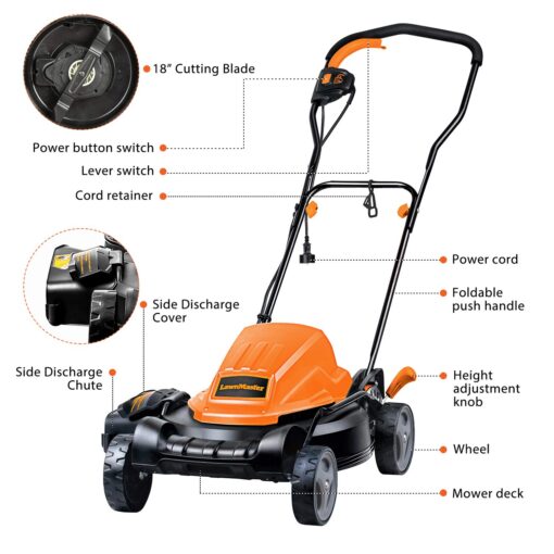 LawnMaster Electric Lawn Mower + Yard Master Outdoor Garden Extension Cord - Image 5
