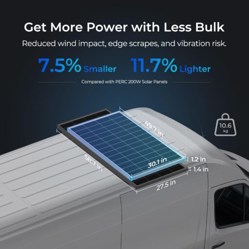 Renogy 16BB N-Type 200 Watt 24V Solar Panel, 24 Volt 200W Solar Panel 25% High-Efficiency, PV Module Power Charger for RV Marine Cabin Roof Home Farm Battery and Other Off-Grid Applications - Image 5