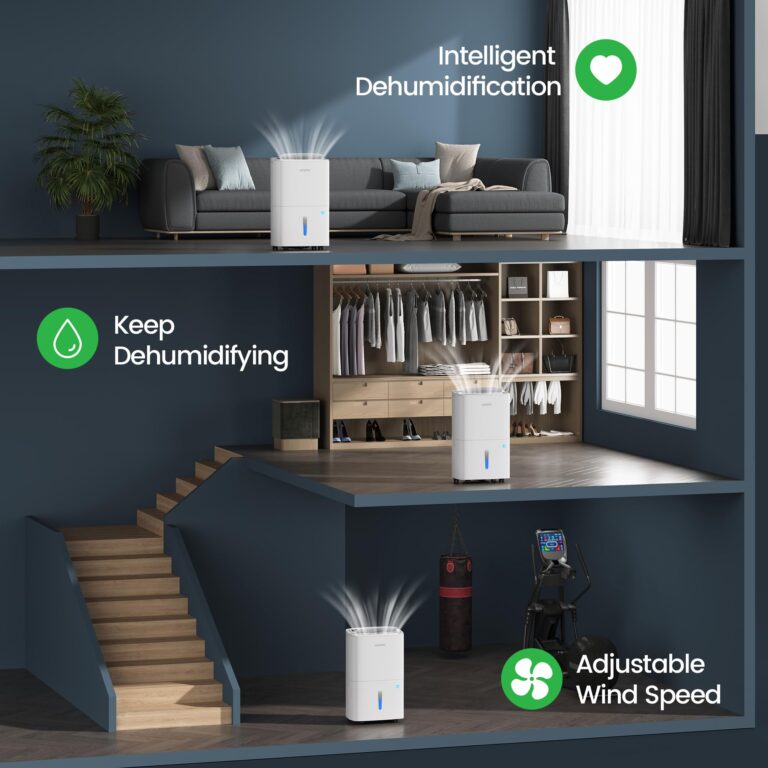 Waykar 120 Pints Energy Star Home Dehumidifier for Spaces up to 6,000 Sq. Ft at Home, in Basements and Large Rooms with Drain Hose, Handle, Auto Defrost and Self-Drying. - Image 6