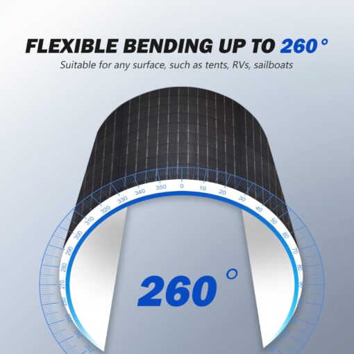 ATEM POWER 150W Flexible Solar Panel 245° Bendable 12V Monocrystalline Portable Solar Charger with Uneven Surfaces Lightweight for RV Tent Roof Boat Cabin onfppt Marine Camping - Image 8