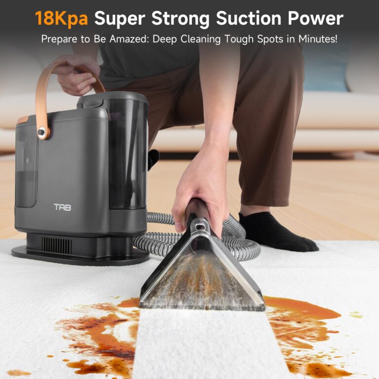 TAB Carpet Cleaner Machine, 18KPa Portable Upholstery Spot Cleaner Shampooer Machine, Powerful Deep Stain Remover, Deep Cleaner for Pets, Furniture, Stairs,Car Seat and Couch, Self-Cleaning, R3 - Image 7